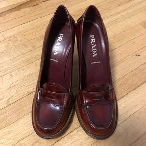 PRADA Platform Penny Loafers